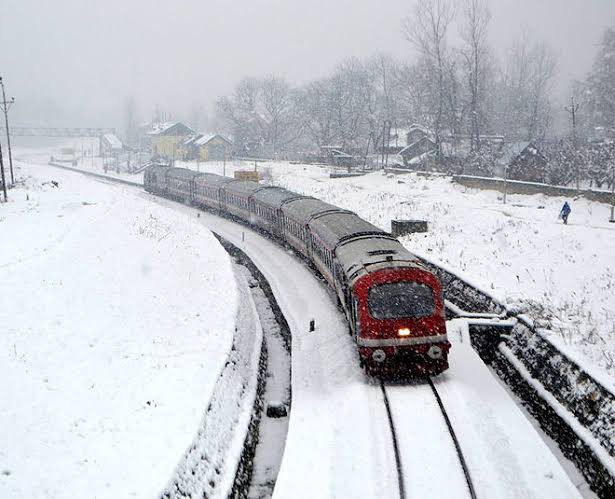 ‘Heaven on Earth’: Pics of train running through Jammu and Kashmir appear like Swiss Alps